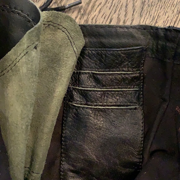 Leather combat boots w/ interior pockets - Picture 5 of 10